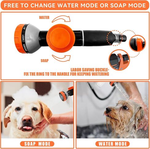 Dog Washing Hose Attachment, Dog Shower Attachment Hose Nozzle Foam Sprayer in Kuwait