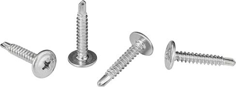#8 x 1/2" Phillips Modified Truss Head Self-Drilling Tek Screw, Zinc-Plated Steel for Sheet Metal Attaches Wire Lath to Metal Studs - Box of 100 in Kuwait