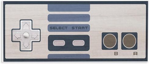 Stupell Industries Vintage Video Game Entertainment System Classic Controller Blue, Designed by Daphne Polselli Canvas Wall Art, 30x13 in Kuwait
