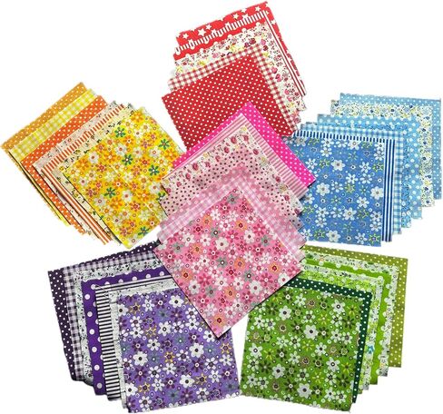 Cotton Quilting Fabric Squares, 42 Piece, 5x5 Inch, Pre-Cut in Kuwait