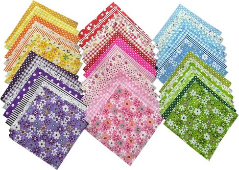 Cotton Quilting Fabric Squares, 42 Piece, 5x5 Inch, Pre-Cut in Kuwait