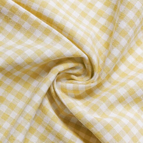 57"W x 36"L Gingham Poly-Cotton Fabric Cut By The Yard, Checkered Plaid Vintage Fabric for DIY, Homespun, Handmade,Sewing and Home Textiles(Brown,1 Yard) in Kuwait