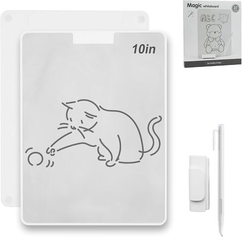 10 Inch Magnetic Writing Board with Innovative Dual-Function Stylus, Reusable Drawing Tablet with Magnetic Pen & Eraser for Home Office School in Kuwait