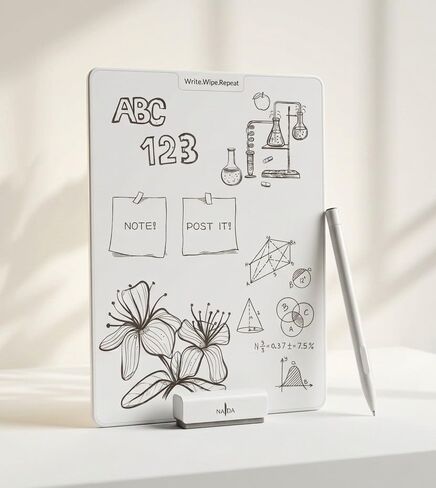 Naida Magnetic Drawing Board, Erasable Doodle Pad for Kids, Silver Gray with White Frame, Write Wipe Repeat Design in Kuwait