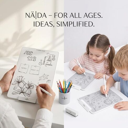 Naida Magnetic Drawing Board, Erasable Doodle Pad for Kids, Silver Gray with White Frame, Write Wipe Repeat Design in Kuwait