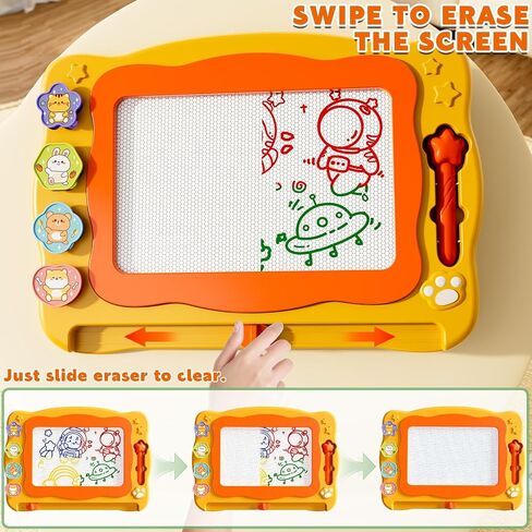Large Magnetic Drawing Board for Toddlers, Magnetic Doodle Board for Kids, Etch A Sketch Magnet Erasable Writing Pad, Preschool Education Travel Toys for Kids Boys Girls Age 3 4 5 6 7 8 Years Old in Kuwait