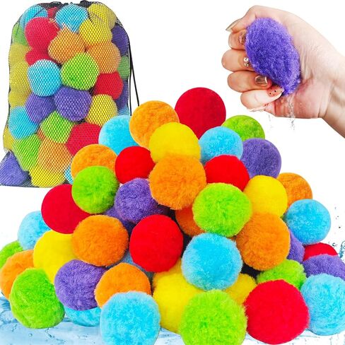 200 Pcs Reusable Water Balloons,Outdoor Games Water Soft Balls,Summer Soaker Ball Toy,Splash Balls for Beach,Pool,Backyard,Party Favors in Kuwait