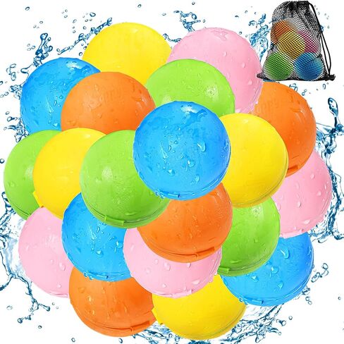 SOPPYCID Magnetic Reusable Water Balloons for Kids, Refillable Water Balls Quick Fill for Pool, Outdoor Games for Beach, Summer Toys for Kids 4-10 (10Pack) in Saudi Arabia