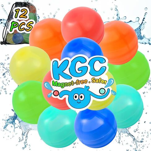 24 PCS Reusable Water Balloons - No Magnets, Self Sealing Silicone Water Bomb with Mesh Bag, Quick Fill Water Splash Ball for Outdoor Activities, Summer Toys Swimming Pool Toys Party Gift for Kids in Kuwait
