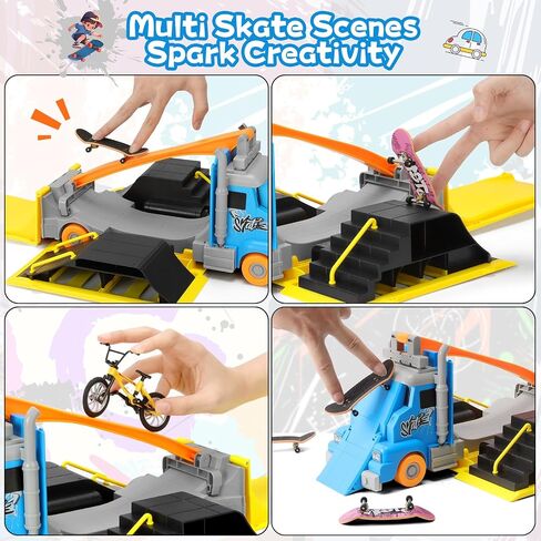 KETIEE Finger Skateboard Park Set, 2-in-1 Transforming & Foldable in Kuwait