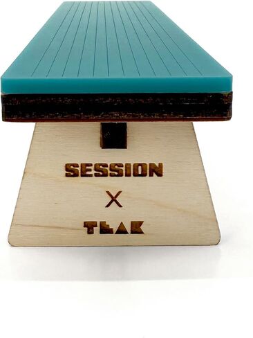 Teak Tuning x Session Wooden Fingerboard Obstacle - The Bench, Baltic Birch Wood with Teal Acrylic Surface, 7 7/8 x 1 3/4 x 1 3/4 Inches in Kuwait