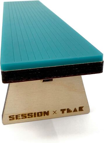 Teak Tuning x Session Wooden Fingerboard Obstacle - The Bench, Baltic Birch Wood with Teal Acrylic Surface, 7 7/8 x 1 3/4 x 1 3/4 Inches in Kuwait
