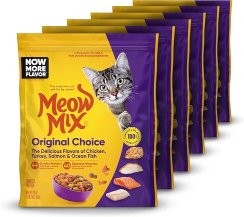 Meow Mix Original Choice Dry Cat Food, 18 oz Pouches in Kuwait