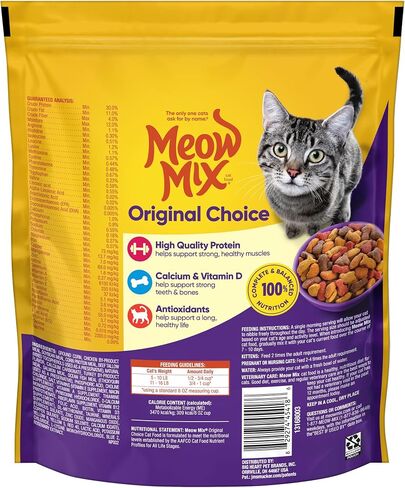 Meow Mix Original Choice Dry Cat Food, 18 oz Pouches in Kuwait