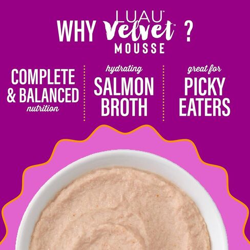 Tiki Cat Luau Velvet Mousse Wet Cat Food, Salmon, 2.8oz Pouch, 12ct in Kuwait