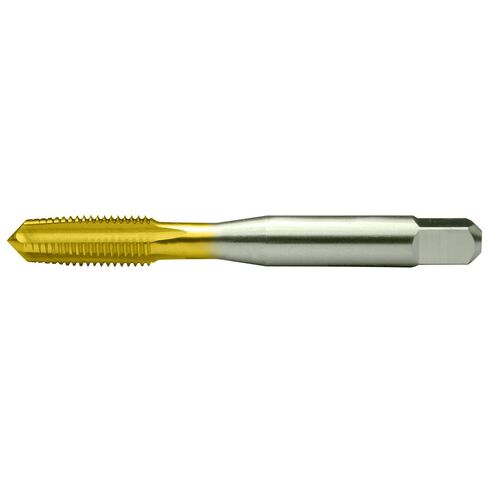 Vermont Tap & Die TN-3105 High-Speed Steel Straight Fluted Ground Thread Hand Tap, TiN Coated, Round With Square End, Bottoming Chamfer, #10-32 Thread Size, H3 Pitch Diameter, 4 Flutes in Saudi Arabia