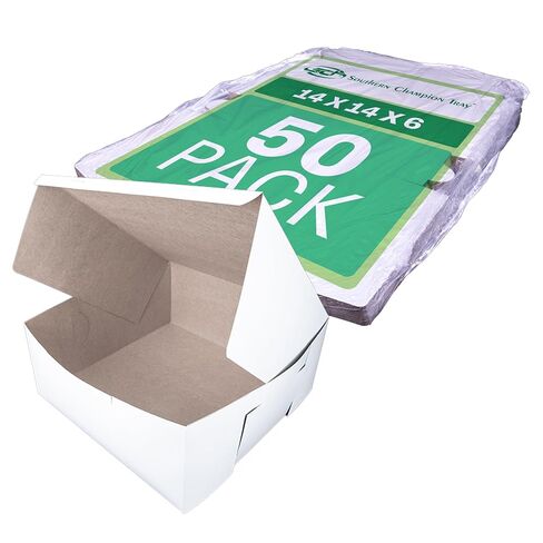 SCT White One-Piece Non-Window Bakery Boxes, 14 x 14 x 6, White, Paper, 50/Carton in Kuwait