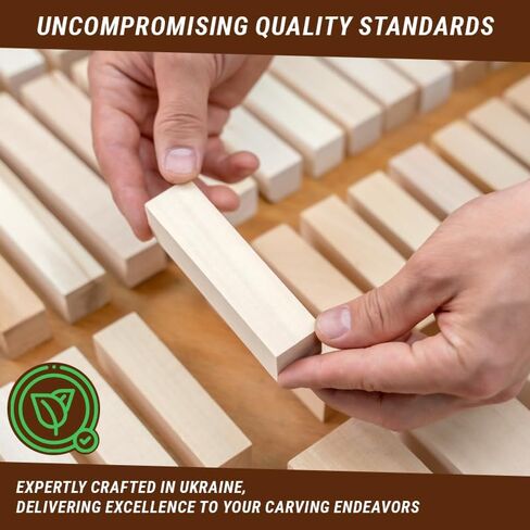 BeaverCraft Basswood Carving Blocks BW12 pcs Whittling Wood Set for Crafts - Wooden Block, Soft Unfinished Wood for Carving in Kuwait