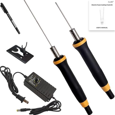 Hot Wire Foam Cutter Kit, 2 Pens 2 & 4 Inch, Upgraded Adjustable Voltage Controller, Fast Heating up to 500°C (932°F), Styrofoam Carving Tool for DIY Craft and Model Making in Kuwait