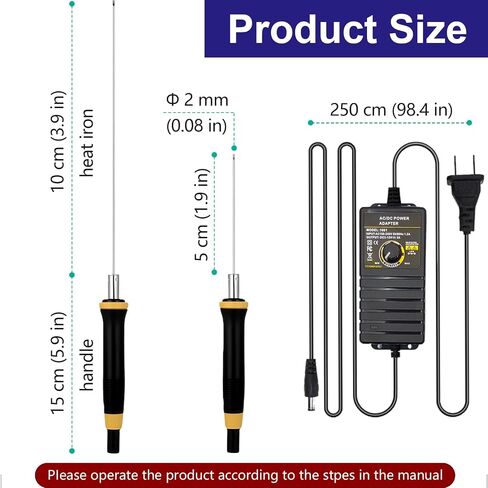 Hot Wire Foam Cutter Kit, 2 Pens 2 & 4 Inch, Upgraded Adjustable Voltage Controller, Fast Heating up to 500°C (932°F), Styrofoam Carving Tool for DIY Craft and Model Making in Kuwait