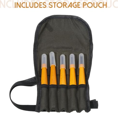 5 Pcs Linoleum Carving Tools Set, Wood Chisel V Shaped Knife, Premium Triangular Linoleum & Wood Carving Knife with Storage Bag, for Linocut Printmaking Woodcarving, (1.5mm, 2mm, 3mm, 4mm, 5mm) in Kuwait