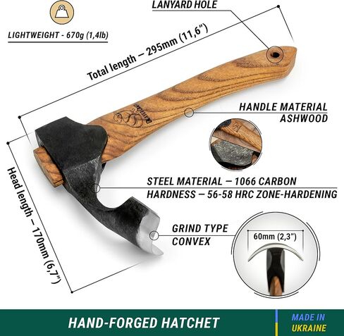 BeaverCraft Forged Adze Axe Wood Carving - Curved Woodworking Adze AX2 with Wooden Handle for Bowl Gutter - Spoon Carving Tool - Whittling Tools, Hatchet in Kuwait