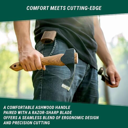 BeaverCraft Forged Adze Axe Wood Carving - Curved Woodworking Adze AX2 with Wooden Handle for Bowl Gutter - Spoon Carving Tool - Whittling Tools, Hatchet in Kuwait