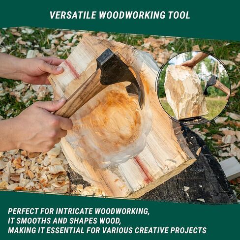 BeaverCraft Forged Adze Axe Wood Carving - Curved Woodworking Adze AX2 with Wooden Handle for Bowl Gutter - Spoon Carving Tool - Whittling Tools, Hatchet in Kuwait