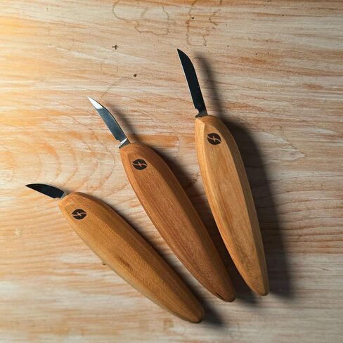 FLEXCUT Pro Series Wood Carving Tools, 3-Pack Kit with 1" Chip, 1-3/8" Detail, 1-5/8" Carving, Ergonomic Knife Handles (FP200) in Kuwait