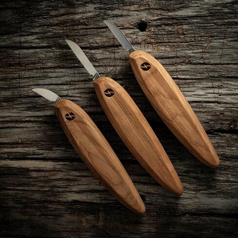 FLEXCUT Pro Series Wood Carving Tools, 3-Pack Kit with 1" Chip, 1-3/8" Detail, 1-5/8" Carving, Ergonomic Knife Handles (FP200) in Kuwait