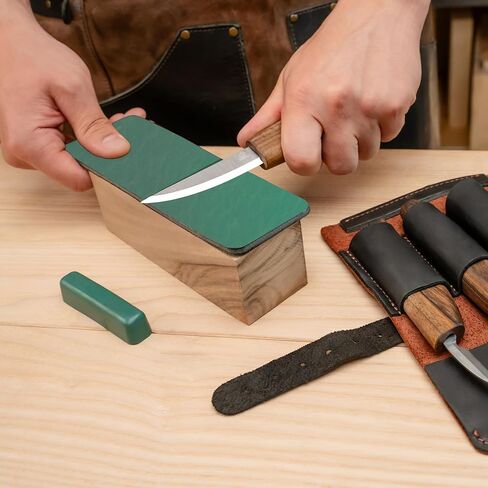 BeaverCraft Spoon Wood Carving Kit - Spoon Carving Tools Set with Hook Knife, Sloyd, Chip, Small Detail Whittling Knives S13X - Deluxe Whittling Knife Set with & Leather Strop and Leather Case in Kuwait