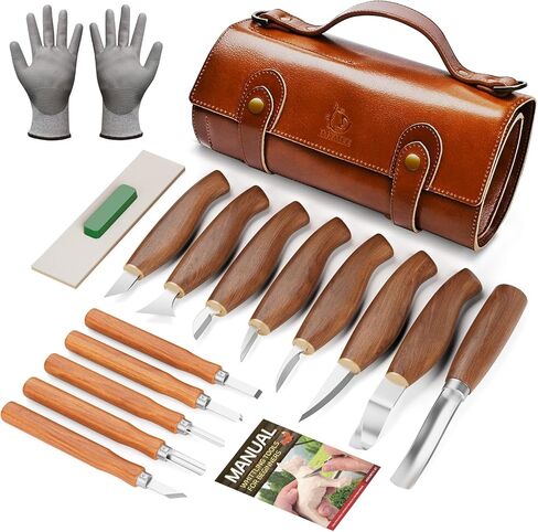 IMYMEE Deluxe Wood Carving Kit，Wood Carving Tools Set with Large Storage Case，Wood Carving Knife Set-Whittling Kit with 8 Pcs Whittling Knives& 5 Detail Knives for Beginners and Hobbyists in Kuwait