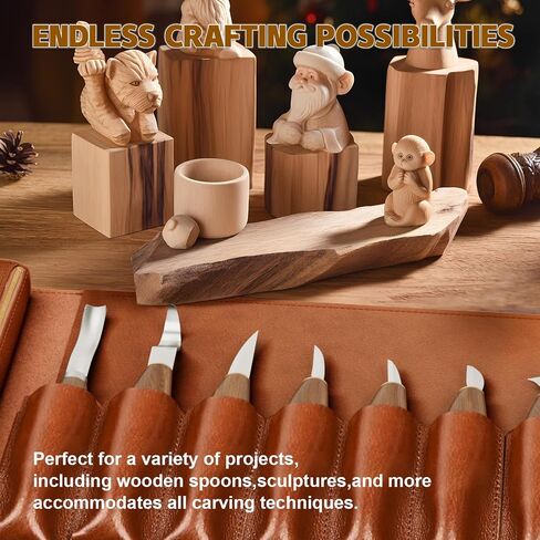 IMYMEE Deluxe Wood Carving Kit，Wood Carving Tools Set with Large Storage Case，Wood Carving Knife Set-Whittling Kit with 8 Pcs Whittling Knives& 5 Detail Knives for Beginners and Hobbyists in Kuwait