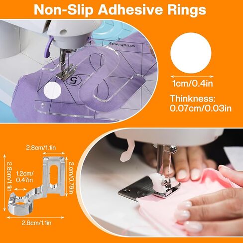 14 PCs Free Motion Quilting Template Set Includes 11 Quilting Templates 3mm, High Shank Ruler Foot, Non-Slip Grips, Universal for Sewing Machines Patchwork in Kuwait