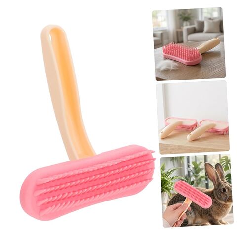 2pcs Silicone Rabbit Grooming Comb Brush for Shedding Pink Large in Saudi Arabia
