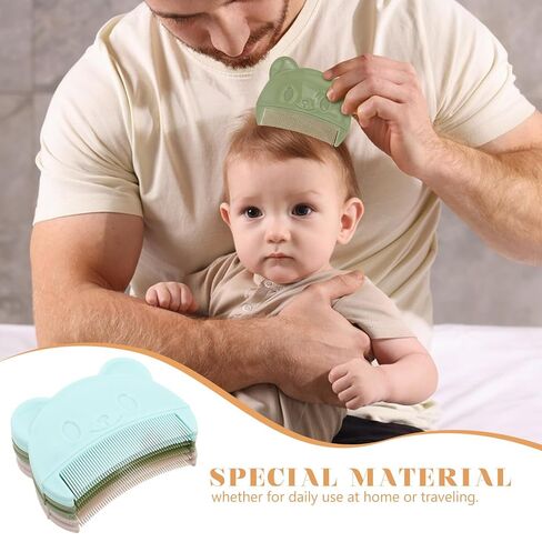 6 Pcs Bear Shaped Fine Tooth Baby Comb for Newborn Scalp Care in Kuwait