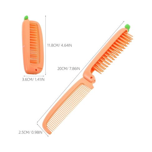4pcs Folding Carrot Fine Tooth Comb for Kids, Orange Plastic in Kuwait