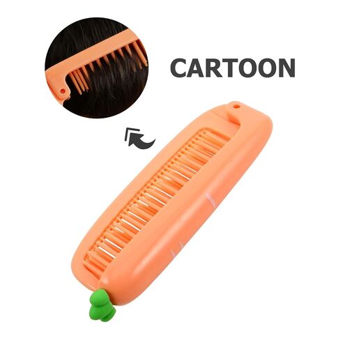 4pcs Folding Carrot Fine Tooth Comb for Kids, Orange Plastic in Kuwait
