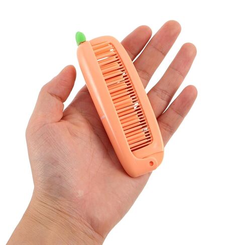4pcs Folding Carrot Fine Tooth Comb for Kids, Orange Plastic in Kuwait
