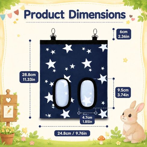 RUGLAMZHIP 2-Hole Hanging Hay Feeder Bag for Rabbits in Kuwait