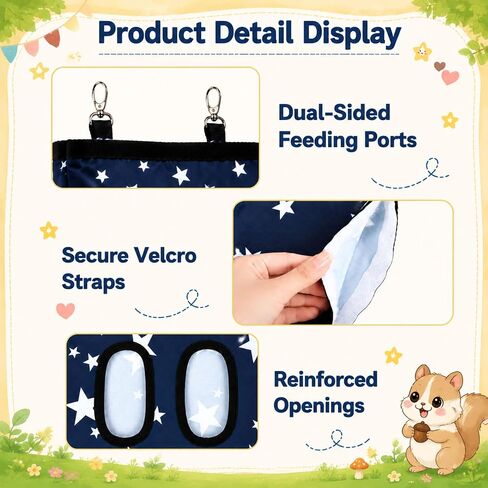 RUGLAMZHIP 2-Hole Hanging Hay Feeder Bag for Rabbits in Kuwait