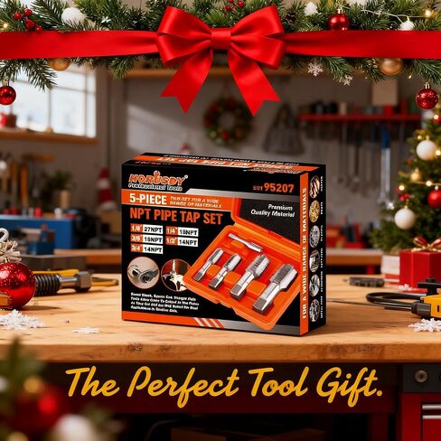 HORUSDY 6-Piece NPT Pipe Tap Set, Sizes Includes 1/8", 1/4", 3/8", 1/2", 3/4" and 1" in Kuwait
