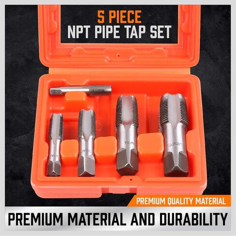 HORUSDY 6-Piece NPT Pipe Tap Set, Sizes Includes 1/8", 1/4", 3/8", 1/2", 3/4" and 1" in Kuwait