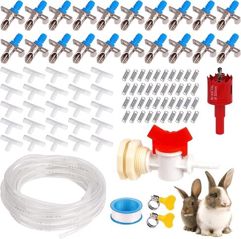 12Pcs Rabbit Nipple Drinker Kit Automatic Rabbit Watering System in Kuwait