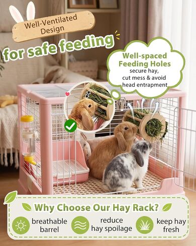 2 in 1 360° Fun Rotating Rabbit Hay Feeder No Waste for Cage in Kuwait