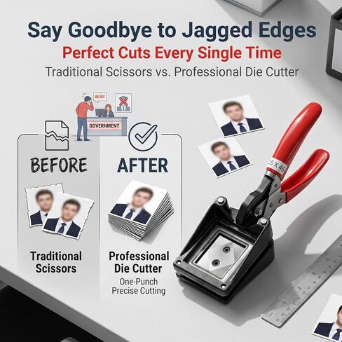 Handheld 35x45mm Passport Photo Cutter, Red Iron Photo Die Punch Tool in Kuwait