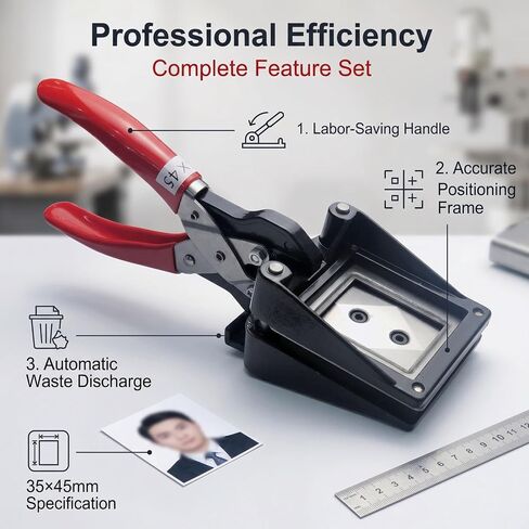 Handheld 35x45mm Passport Photo Cutter, Red Iron Photo Die Punch Tool in Kuwait