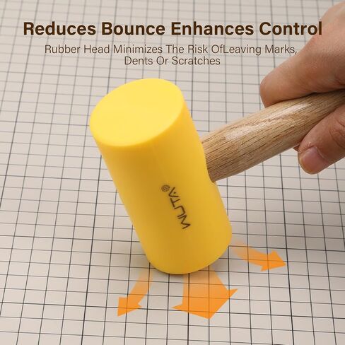 WUTA Multifunctional Leather Hammer Yellow Glue Hammer Wooden Handle Leather Mallet for Professional Leather Craft Tool 55mm in Kuwait
