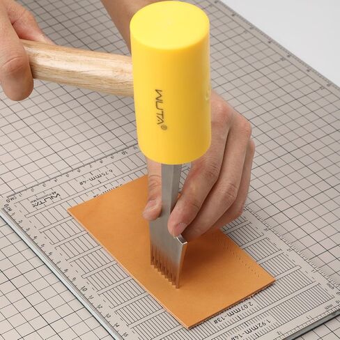 WUTA Multifunctional Leather Hammer Yellow Glue Hammer Wooden Handle Leather Mallet for Professional Leather Craft Tool 55mm in Kuwait