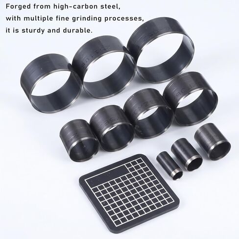 10 Pcs Leather Circle Cutter Tool Set, 15-55 mm Leather Hole Punch Steel Round Punches Cutting Dies Hole Punch Kit High-Carbon Steel Circular Punchs Kit Leathers Holes Punchs Tool for DIY Leathercraft in Kuwait